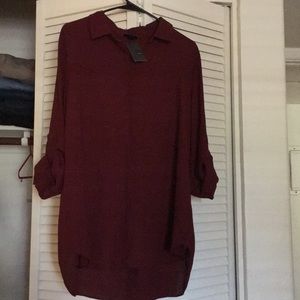 Mossimo- Burgundy Button Up Shirt - XXL - NWT -